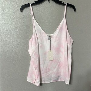 A New Day Pink and White Sleeveless Fitted Camisole